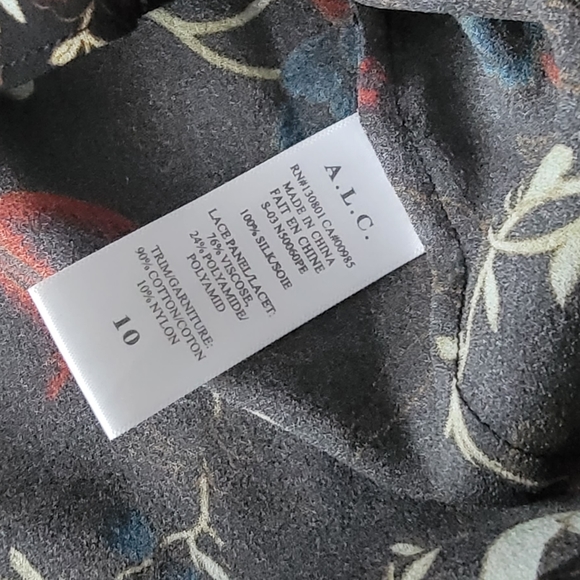 A.L.C. Silk Top with Lace Inlay Size 10 - Picture 5 of 7